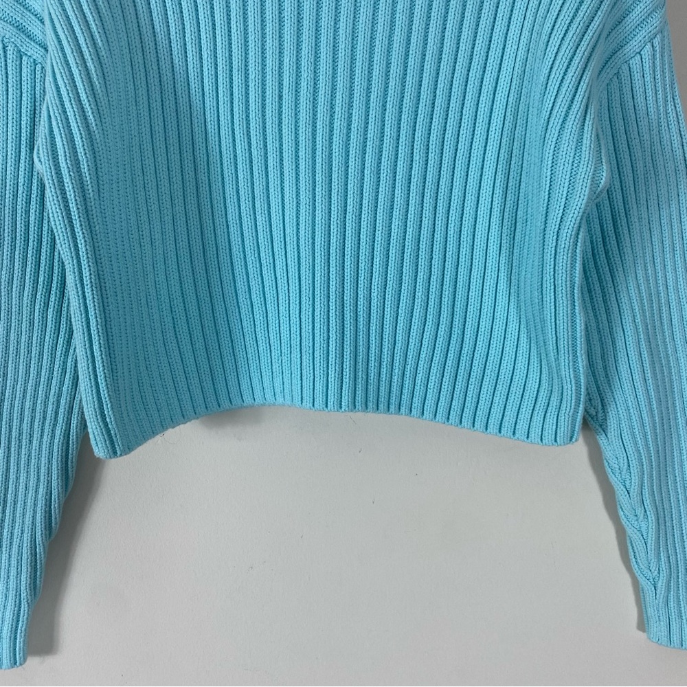 & OTHER STORIES Chunky Ribbed Turtleneck Sweater in Light Blue - XS - Picture 10 of 15